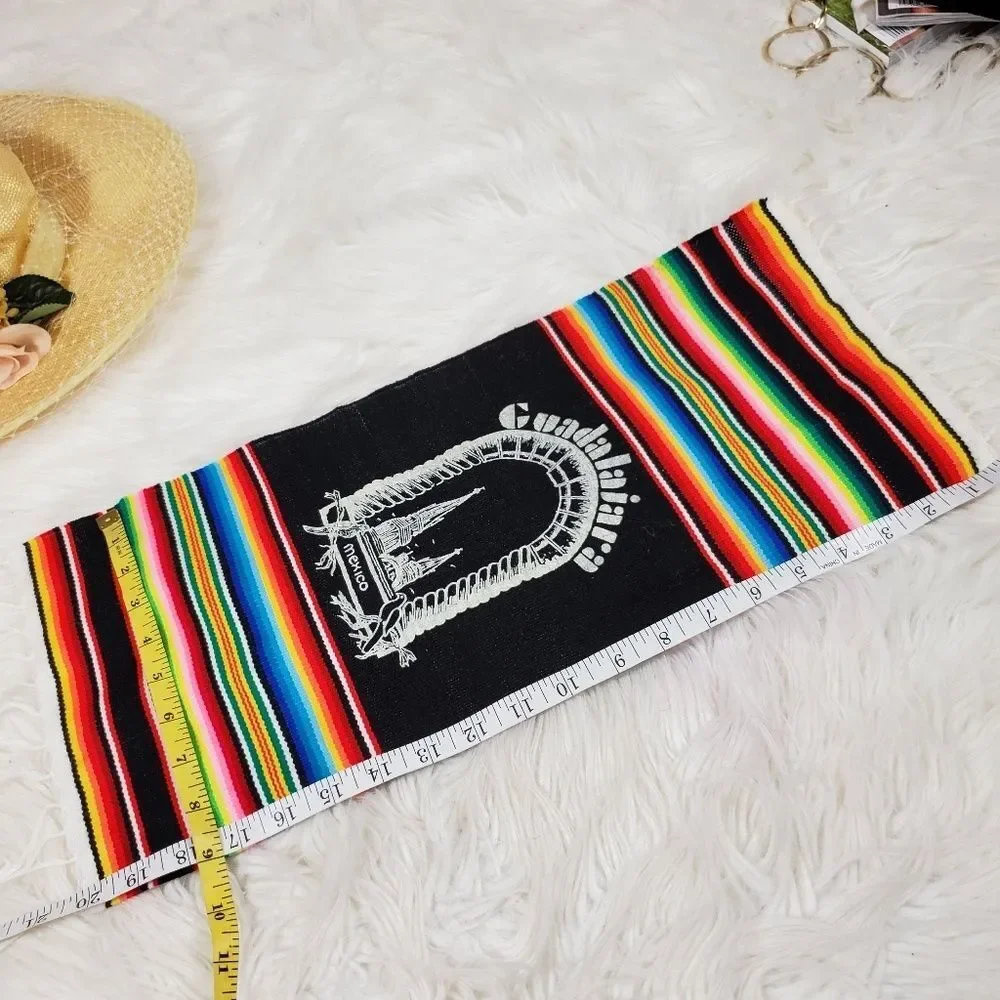 Guadalajara Mexican Souvenir mini-rug multicolor striped